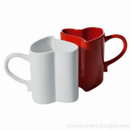Heart shaped ceramic mug